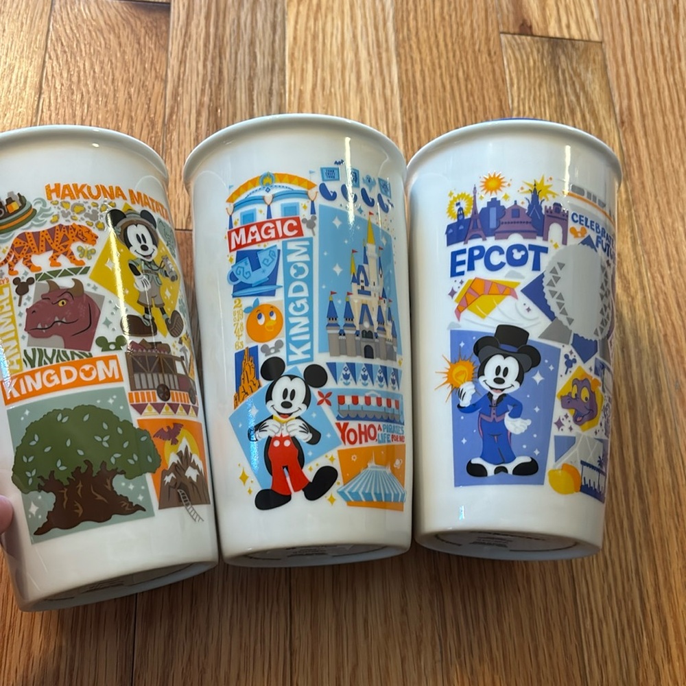 Disney 12oz coffee cups by Starbucks.